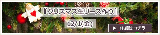 栃尾ちづ子先生の『クリスマス生リース作り』